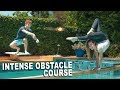 GYMNASTICS OBSTACLE COURSE *OVER THE POOL*