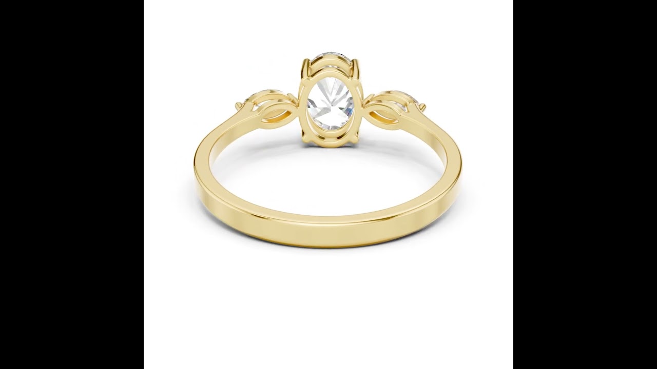 Oval & Marquise Trio Diamond Engagement Ring