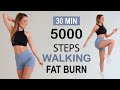 5000 steps in 30 min  walking fat burn workout to the beat super fun no repeat no jumping