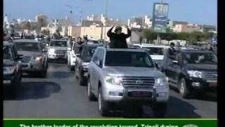 Gaddafi Cruising the Streets of Tripoli, Libya 14 Apr 2011