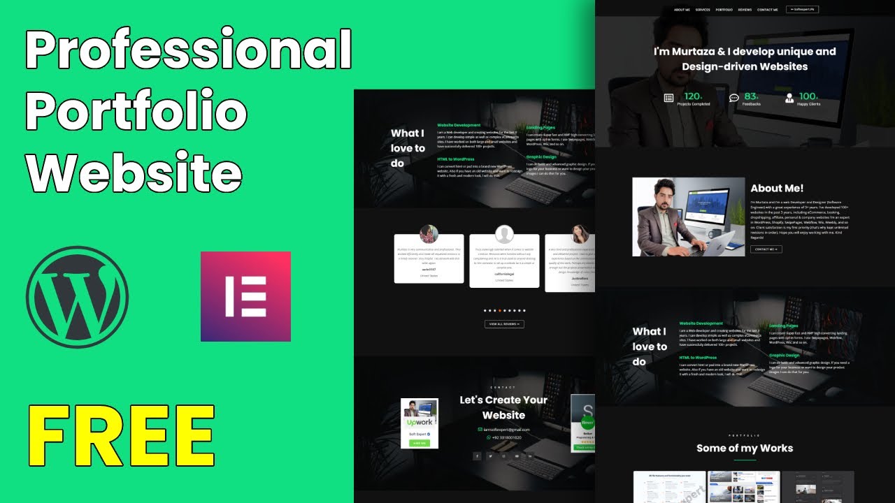 How To Make A Portfolio Website in WordPress using Elementor - YouTube