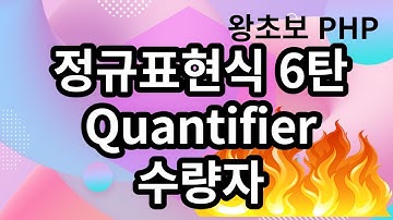 30. PHP 정규표현식 6탄, 수량자 Quantifier
