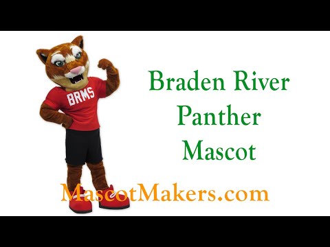 Braden River Panther Mascot Costume for Braden River Middle School, FL, USA