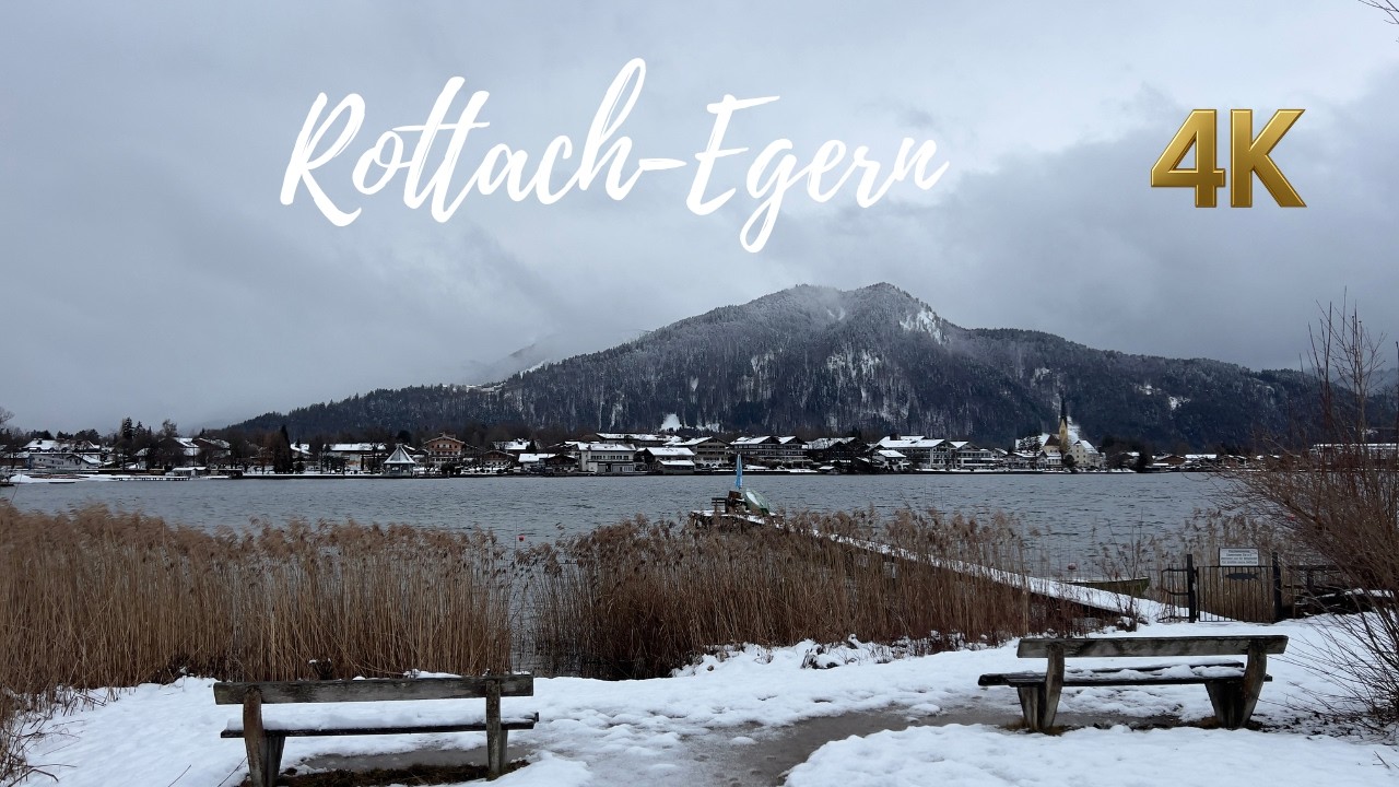 Freezing Bavarian Morning at Rottach-Egern - Peaceful Winter Stroll - 4K