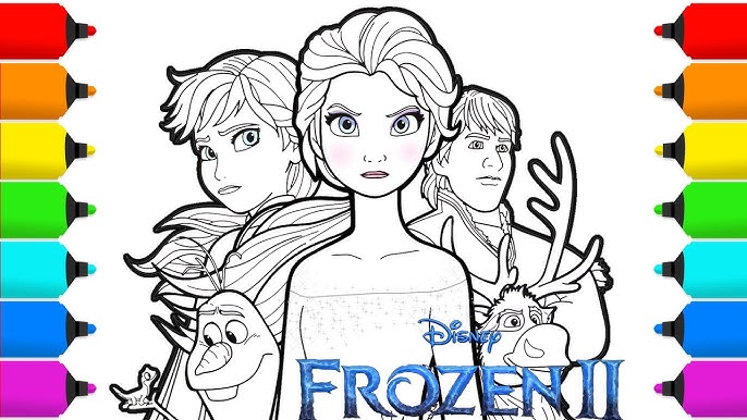 Coloring Frozen Elsa & Anna Coloring Book Page Prismacolor Colored Pencils