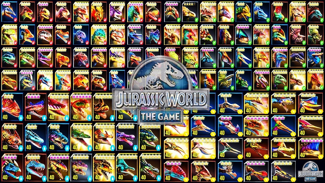 All the dinosaurs found in Jurassic World: The Game