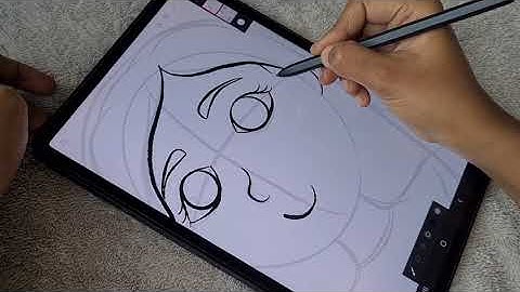 Satisfying Inking  on Samsung S7 tablet, Infinite painter cartoon girl drawing, Girl face line art
