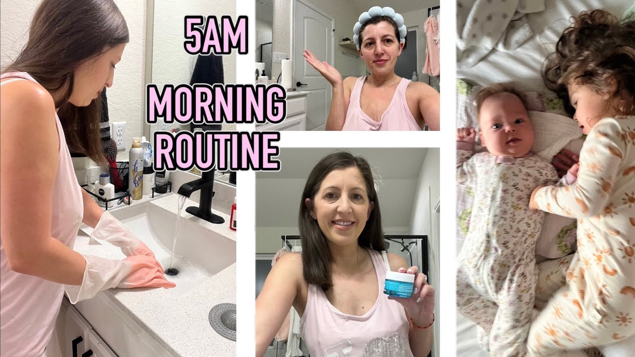 MOJA JUTARNJA RUTINA U 5h / Sredjivanje kupatila, Spremanje za Posao, Seke… #momslife