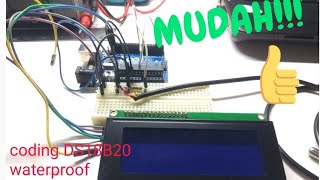 MUDAH!!! Program dan wiring diagram DS18B20 +LCD dengan arduino Uno screenshot 4