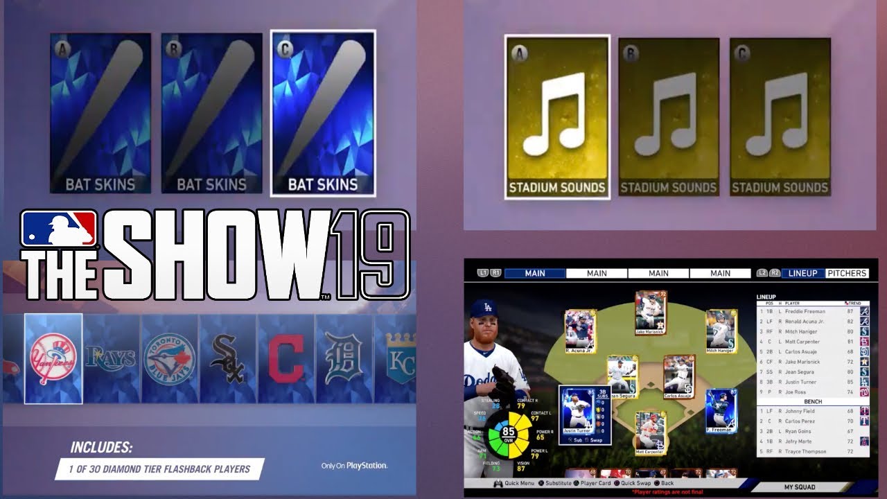 BAT SKINS, STADIUM SOUNDS, MULTIPLE LINEUPS!! MLB The Show 19 Features
