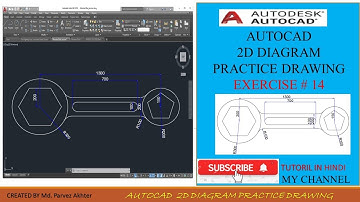 AutoCAD 2D Drafting Diagram Exercise-14!Basic to Advance Tutorial for beginner in Hindi #AutoCAD2021