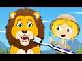 A LION Visits Dr Poppy On Safari | Animals For Kids | Brush Your Teeth | Kids Songs | Educational