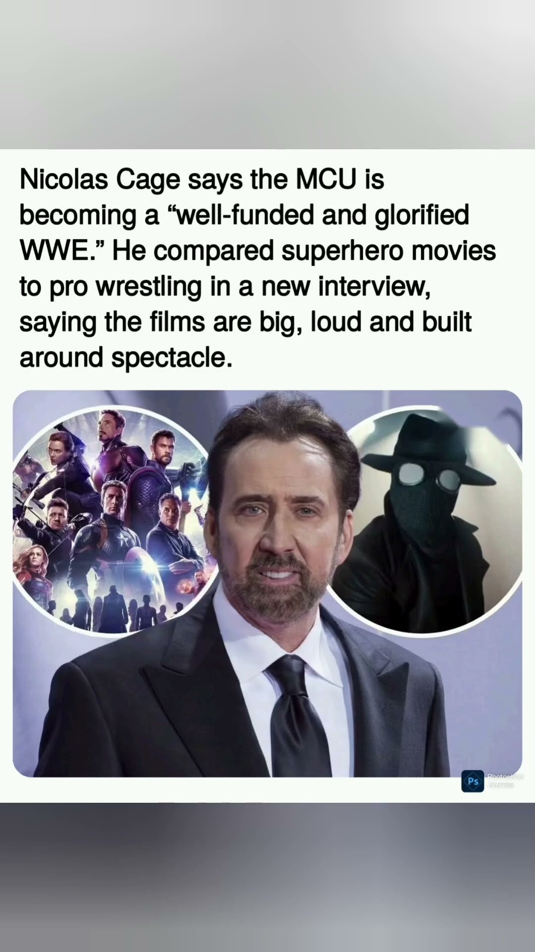 Nicolas Cage just roasted the MCU 😳”#Shorts #NicolasCage #MCU #Marvel #WWE