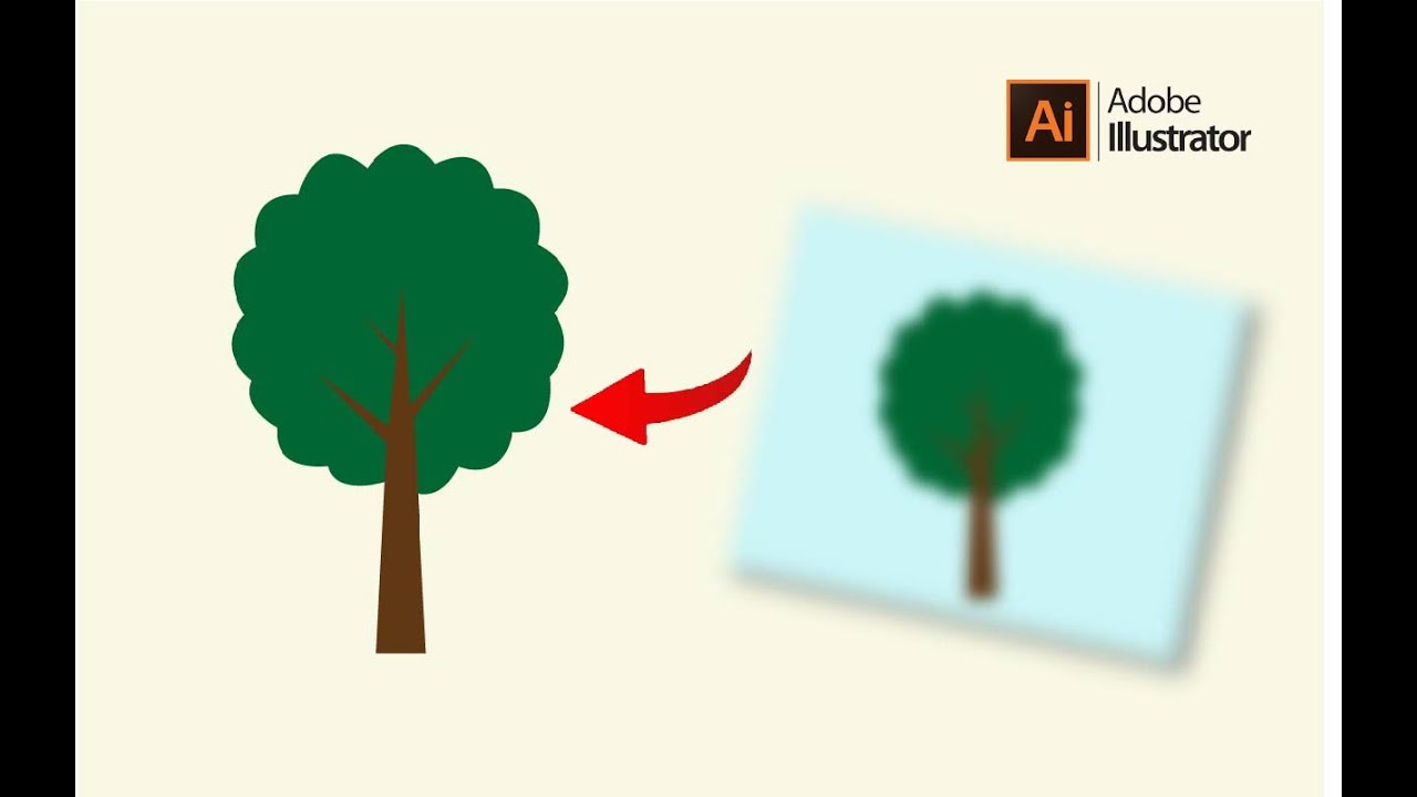 Simple tree vector art on adobe illustrator - YouTube