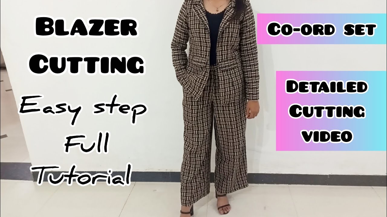  आसानी से ब्लेजर कटिंग सीखे|How to make Blazer|Blazer cutting easy steps full tutorial|Co-ord set#yt