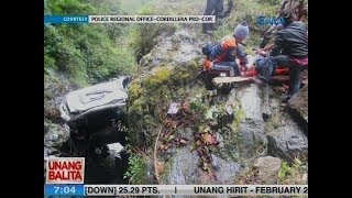 UB: 3 patay, 6 sugatan matapos mahulog ang isang pampasaherong van sa bangin sa Benguet