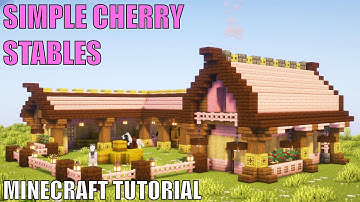 Minecraft: How to build Cherry Blossom Stables Tutorial