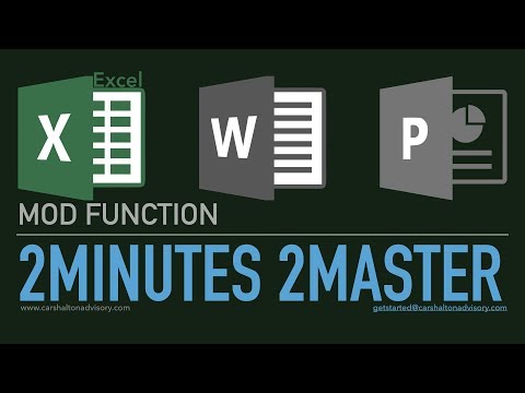 MOD function in Excel - 2Minutes 2Master