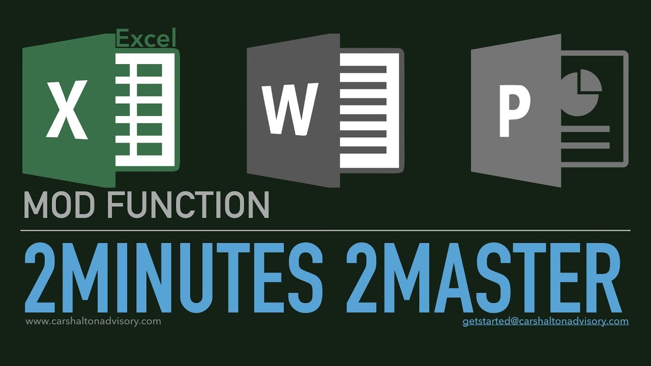 MOD function in Excel - 2Minutes 2Master - YouTube