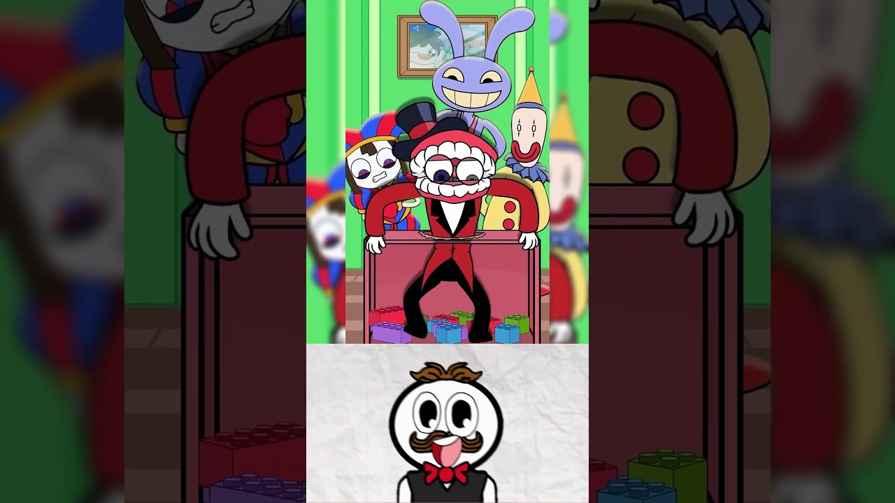 Los miembros del circo saltan a las cajas misteriosas  Créditos: ToonyDucky #theamazingdigitalcircus