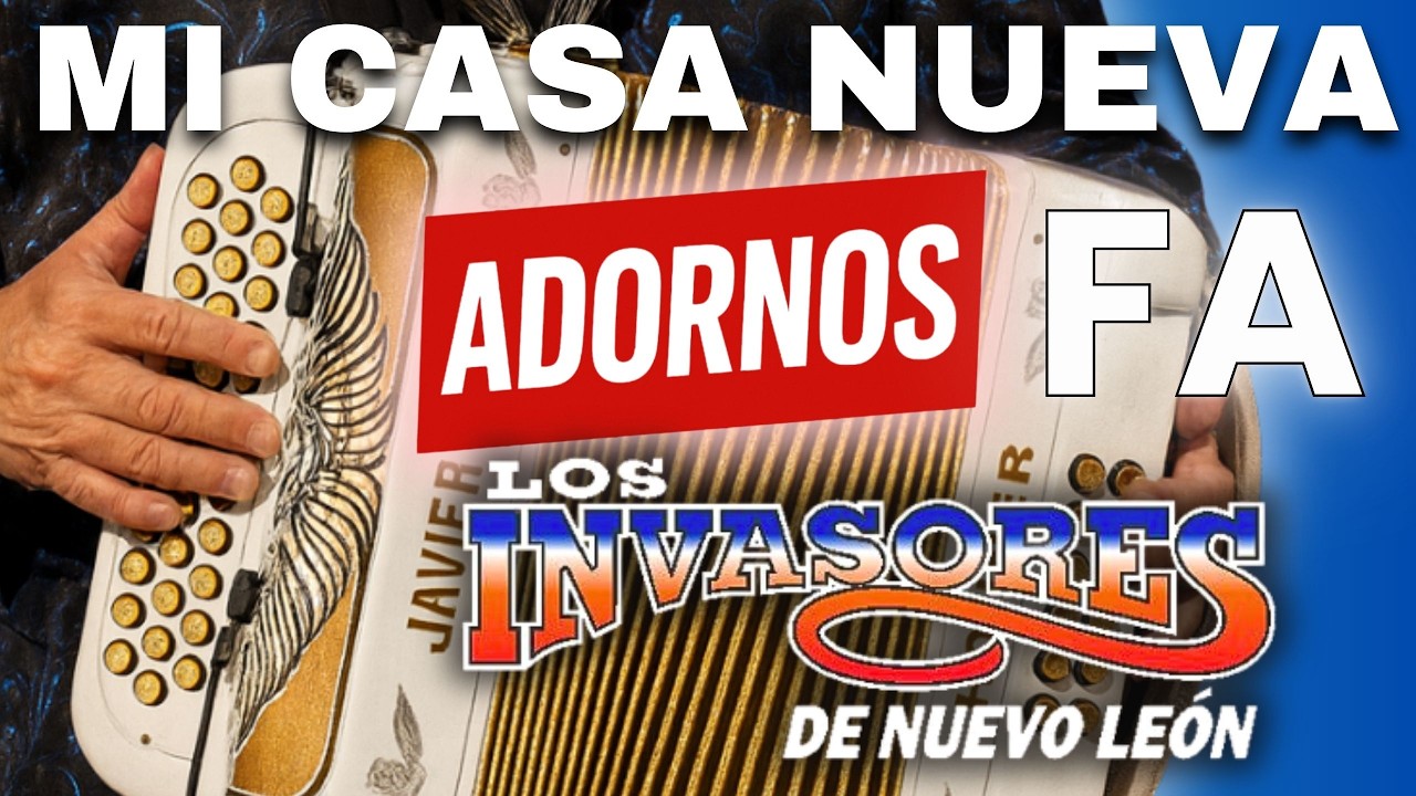 MI CASA NUEVA ARREGLOS Ó ADORNOS FÁCILES, ACORDEON DE FA ESCALA DE La bemol, TUTORIAL BIEN EXPLICADO
