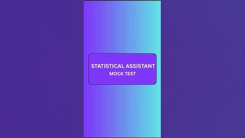 Statistical Assistant Grade 2 mock test