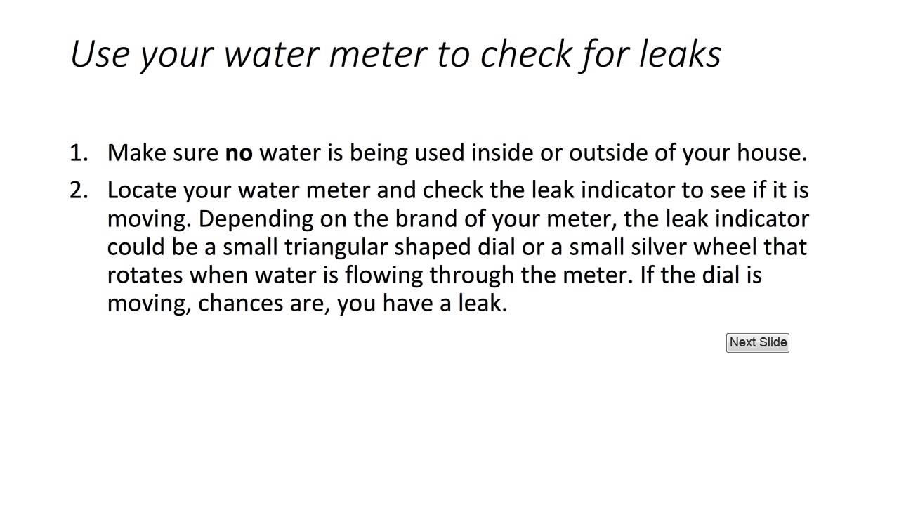 Use your water meter to check for leaks YouTube