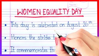 Essay on womens equality day in english | 10 lines essay on womens equality day in english