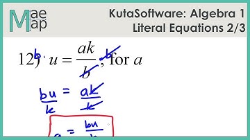 KutaSoftware: Algebra 1 - Literal Equations Part 2