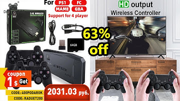 DATA FROG 4K HD Video Game Console 2 4G Double Wireless Controller For PS1 FC GBA Retro TV New