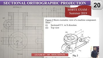 Engineering Drawing | Sectional Orthographic Projection Problem 20 | Learn with Nikhil