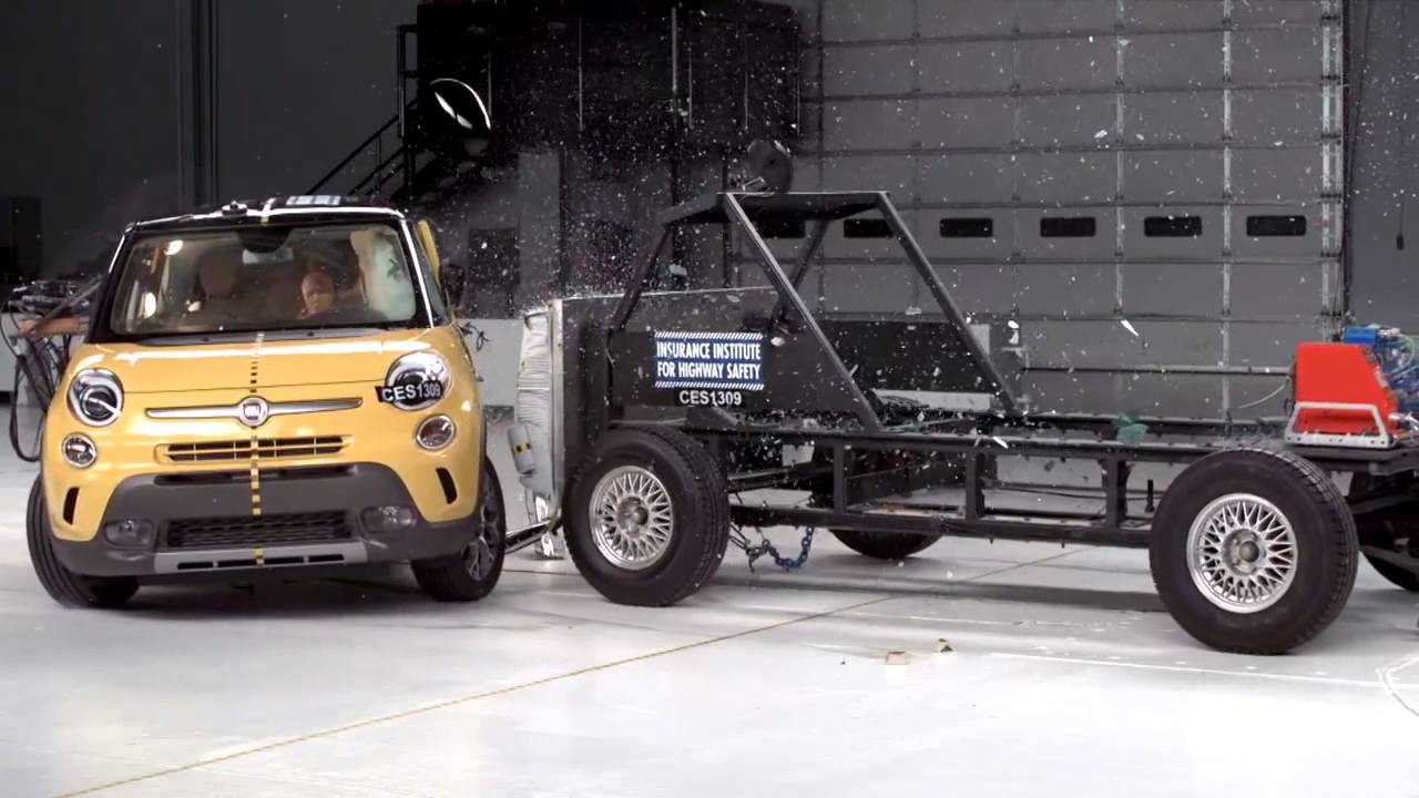 2014 Fiat 500L side IIHS crash test YouTube