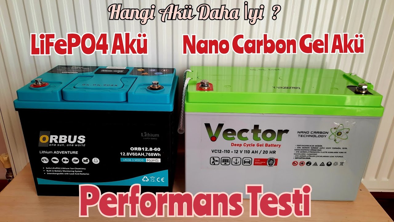 Lityum akü mü? Jel akü mü? Performans Testi. Lifepo4 & Gel Battery.