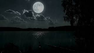 Relaxing Rainfall and Moon Glow Across the Quiet Horizon 6 Hours ππ