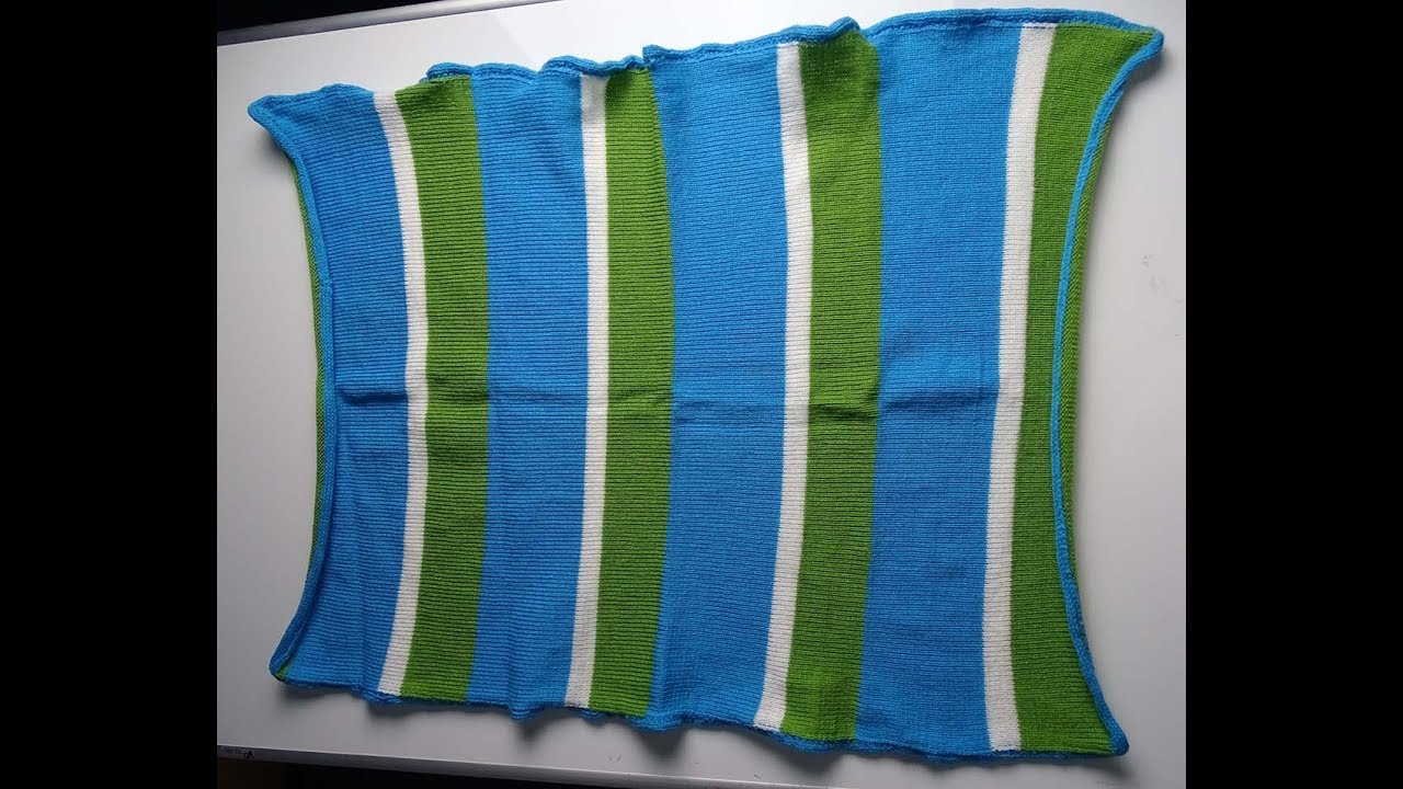 I cord edge baby blanket on LK150 knitting machine YouTube