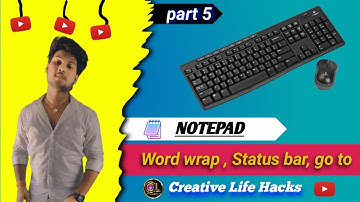 notepad | notepad status bar | notepad go to | word wrap in notepad | notepad in hindi | goto |c l h