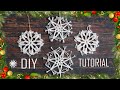 DIY Christmas Star Ornament Macrame Snowflakes