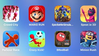 Crowd City, Mario Run, Epic Battle Simulator, Spear.io 3D, Parkour Race, Crazy Kick, BRed Ball screenshot 5