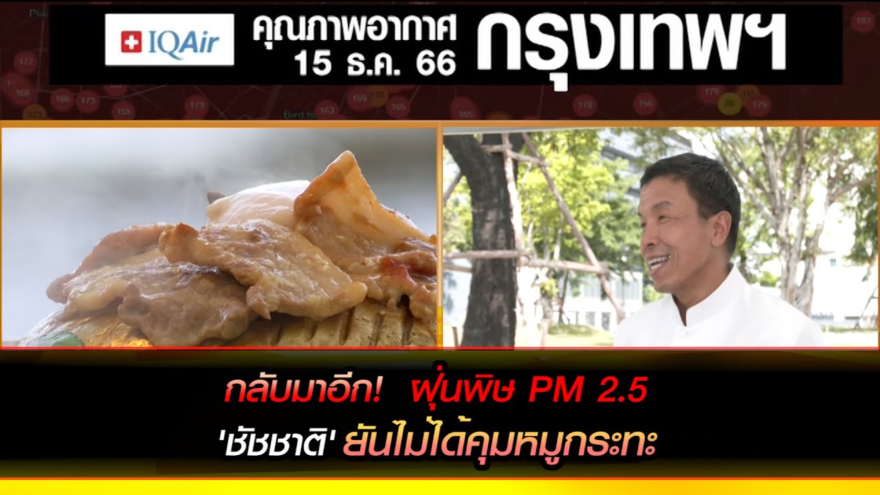 กลับมาอีก! ฝุ่นพิษ PM 2.5 'ชัชชาติ' ยันไม่ได้คุมหมูกระทะ แจงควบคุมเฉพาะร้านปิ้งย่างที่ ปชช.ร้องเรียน