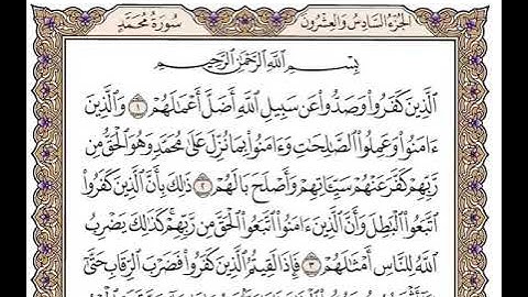 47 سورة محمد كاملة مكتوبة | بصوت الشيخ وديع اليمني