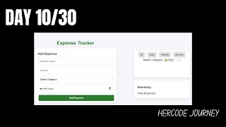 Expense Tracker App |Day 10/30 | Daily, Weekly &amp; Monthly Budget Manager