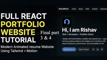 Full React Portfolio Website Part - 3 & 4 Final | Modern Animated Resume Website | EkamOfficial