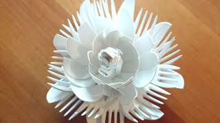 How to use plastic fork and plastic spoon to make flower/beautiful white flower.