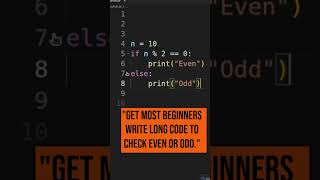 Python Trick to Check Even or Odd in One Line 😳 #shorts
