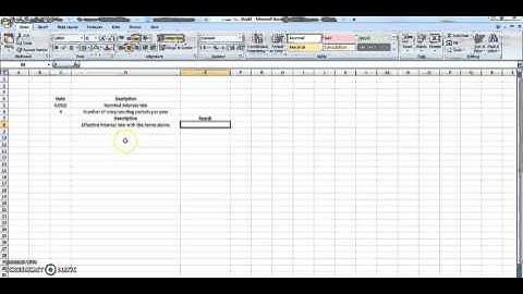 Microsoft Excel Function "EFFECT" Tutorial