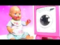 Смешные видео куклы - Большая стирка для БЕБИ БОН! - Весёлые игры Как Мама с Baby Born