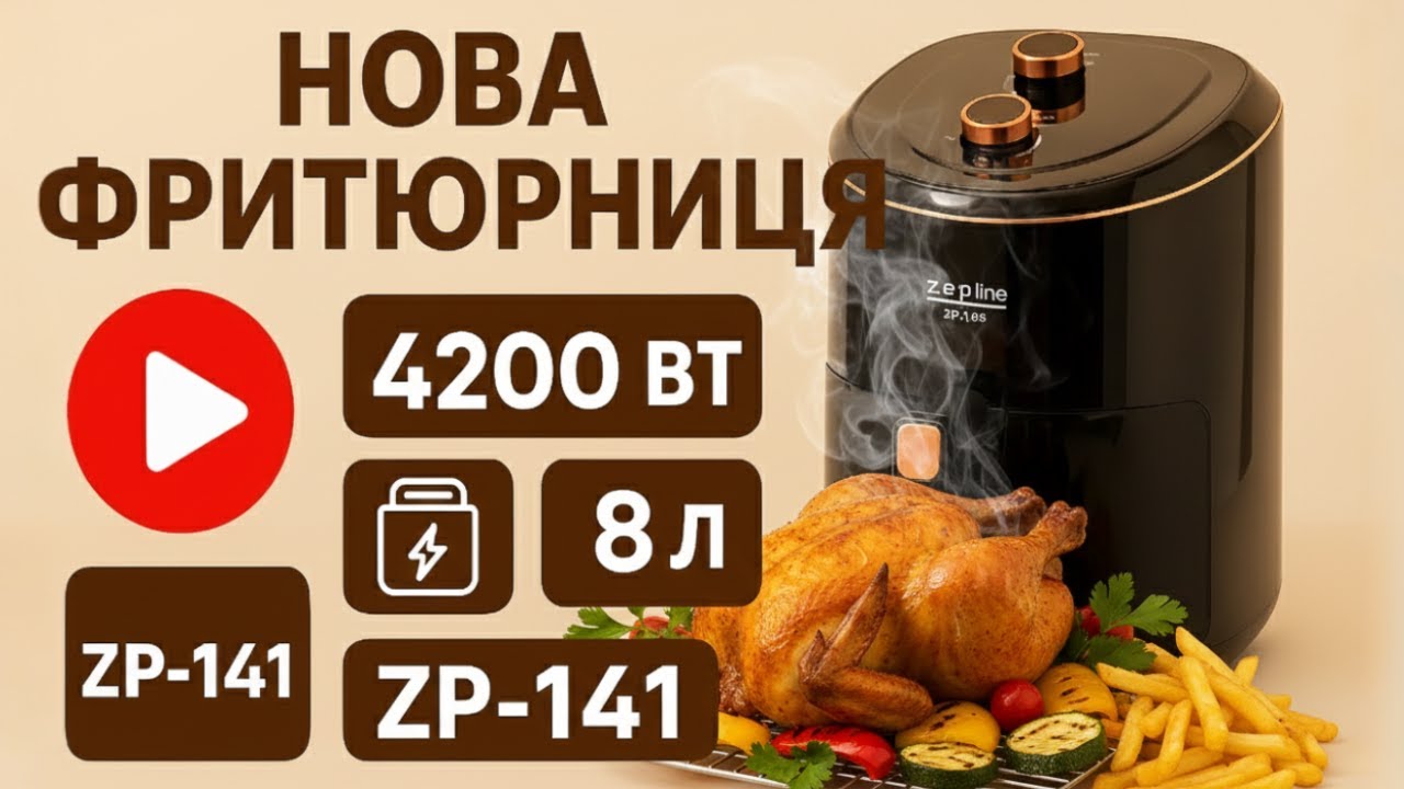 Аерогриль фритюрниця Zepline ZP-141 — НАЙКРАЩИЙ за свої гроші? Повний огляд!