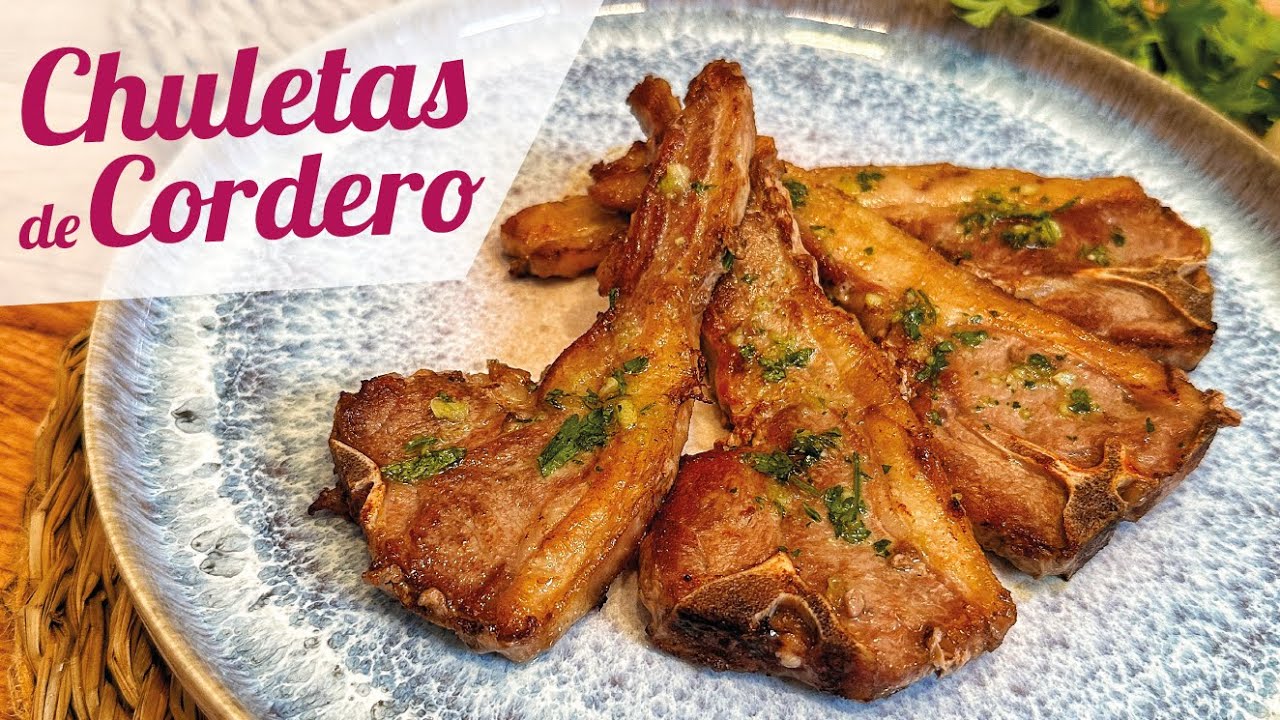 CHULETAS DE CORDERO A LA PLANCHA CON AJO Y PEREJIL