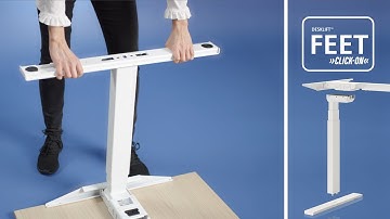 Click-on feet for sit-stand desk frames: Snap and you