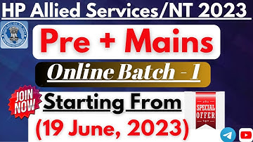 HP ALLIED Services/NT 2023 | Online Batch - 1 | Starting from 19th June 2023 | HP Studies